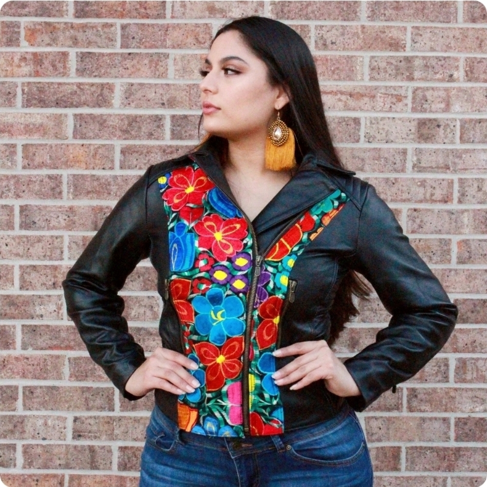 Embroidery Leather Jacket